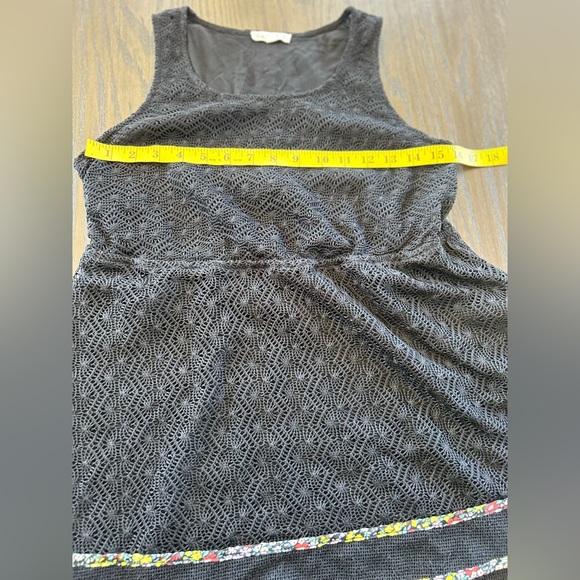 Hem & Thread by Anthro black lace blouse floral print hem romantic cottage core - Picture 7 of 11